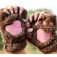 thumbnail image 2 of 2 guantes dobles con garra de gato, guantes con dedos abiertos de dibujos animados lindos en invierno, guantes gruesos de medio dedo con pata de oso (color café) Sincero Electrónica, 2 of 5