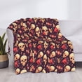 thumbnail image 3 of Naloa cool rock Skull record Flannel Blankets - Thick and Warm Blanket for Winter, Soft Fuzzy Plush King Blanket for All Seasons50"x40", 3 of 6