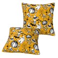 thumbnail image 2 of Halloween Throw Pillow Covers, pumpkins halloween hat Halloween Decorations Square Pillow Cases with Invisible Zipper for Bed Couch Sofa, Farmhouse Halloween Decor-2 Pack 16x16, 2 of 6