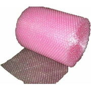 supplyhut 3/16'' Anti-Static Small Bubble Cushioning Wrap Padding Roll 50' x 12'' Wide 50FT, Pink 0-5867-3797-9