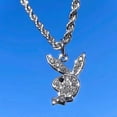 thumbnail image 2 of Collier Pendentif Lapin playboy en Strass Acier Inoxydable Rétro punk pour Femmes, 2 of 5