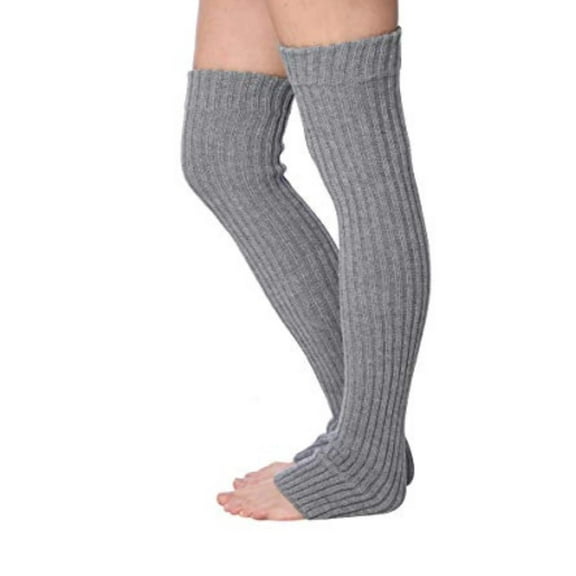 Isadora Paccini Women's Extra Long Ribbed Knit Leg Warmers LW49-MED.GREY
