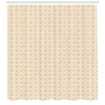 thumbnail image 3 of Floral Shower Curtain, Doodle Style Spring Blossoms with Geometric Abstract Shapes, Fabric Bathroom Set with Hooks, 69W X 75L Inches Long, Earth Yellow Mustard and Coconut, by Ambesonne, 3 of 3