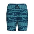 thumbnail image 4 of Naloa Turtles and Waves Men's Short Pajama Pants, Lounge Comfort Shorts with Elasticized Waistband and Side Pockets - Small, 4 of 9