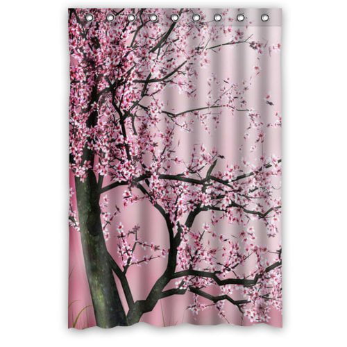 HelloDecor Japan Cherry blossom Shower Curtain Polyester Fabric ...