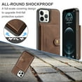 thumbnail image 5 of For Apple iPhone 12 Pro Max Case 5G, Wallet with Detachable Magnetic Card Pockets,fit Car Mount, 2 in 1 Durable PU Leather Money Card Sleeve Kickstand Shockproof Protection Back Flip Cover - Brown, 5 of 18