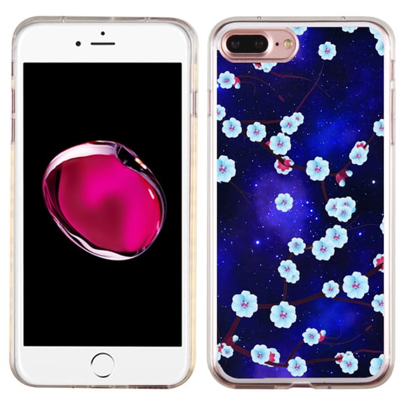 Slim-Fit Case for Apple iPhone 8 PLUS / 7 PLUS, OneToughShield ® Premium TPU Gel Protector Phone Case - Blossom Stars