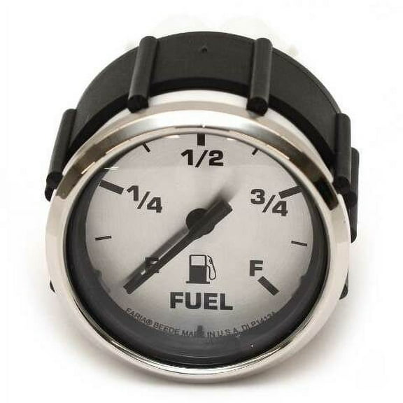 Faria Boat Fuel Level Gauge GE0213A | 2 Inch Spun Silver 33-240 Ohms
