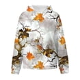 thumbnail image 6 of Gubotare Camo Hoodie Kids Cute Hoodies Maple Leaf Print Oversized Drop Shoulder Fleece Hooded Sweatshirt Pullover With Pocket (Light Gray, 11-12 Years), 6 of 7