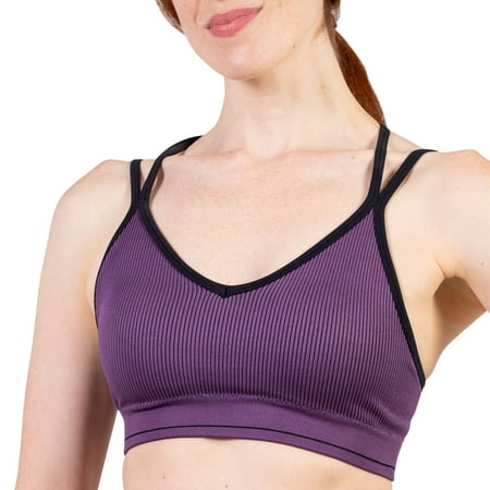 

Womens Ribbed Seamless Sports Bra For Gym Workouts Yoga Running by MAXXIM