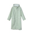thumbnail image 1 of Cateissary Chubasquero largo, impermeable, transpirable, impermeable, con capucha, impermeable, portátil, a la moda, para mochilero al aire libre Paraguas de lluvia Verde L, 1 of 6