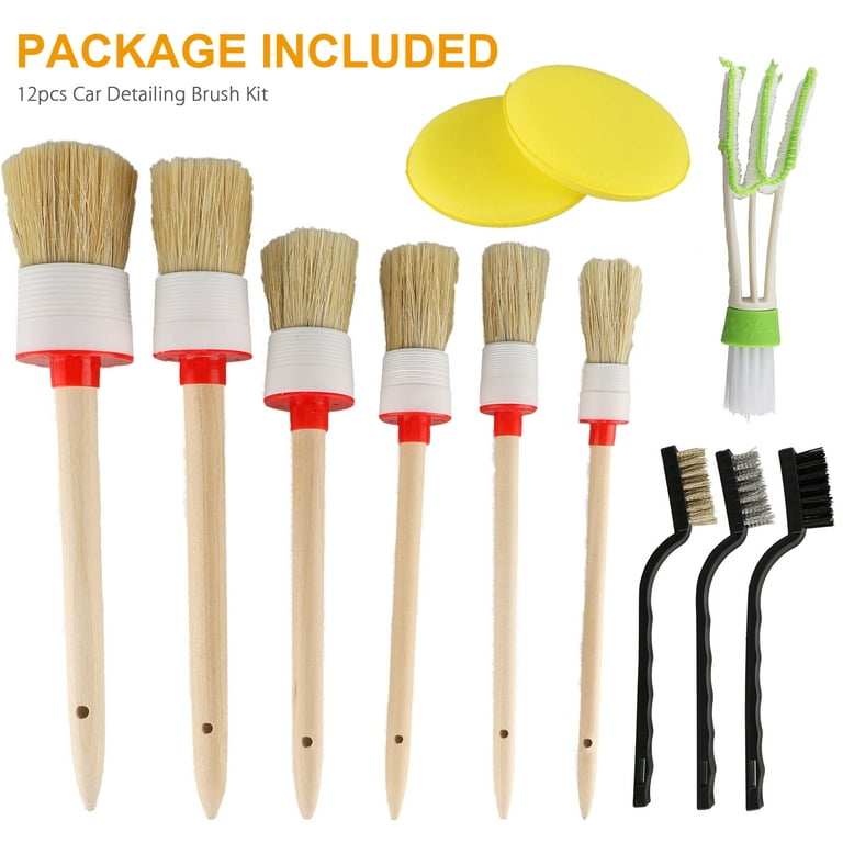 12pcs Carpet Brush Set, Interior Car Cleaning Kit with Upholstery