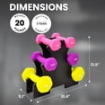 thumbnail image 4 of Open Box BalanceFrom 20 lb Neoprene Coated Iron Dumbbell Hex Weights Set with Stand, Color-Coded, 4 of 11
