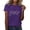 Purple, variant on Wsysadlol Summer Tops for Women Women Casual Fashion Round Neck Short Sleeve T-Shirt Trendy Letter Printed Comfortable Basic Tee Top For Ladies