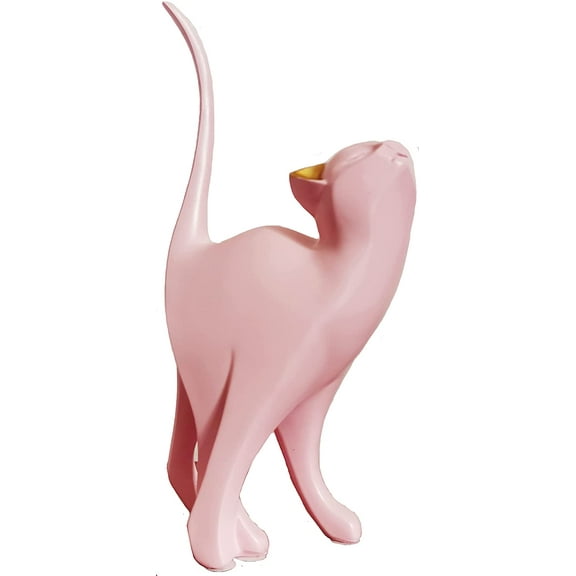 Visland Pink Cat Statue Ornaments, Nordic Style Cats Art Sculpture Home Decor Office Home Crafts Living Room Bookshelf