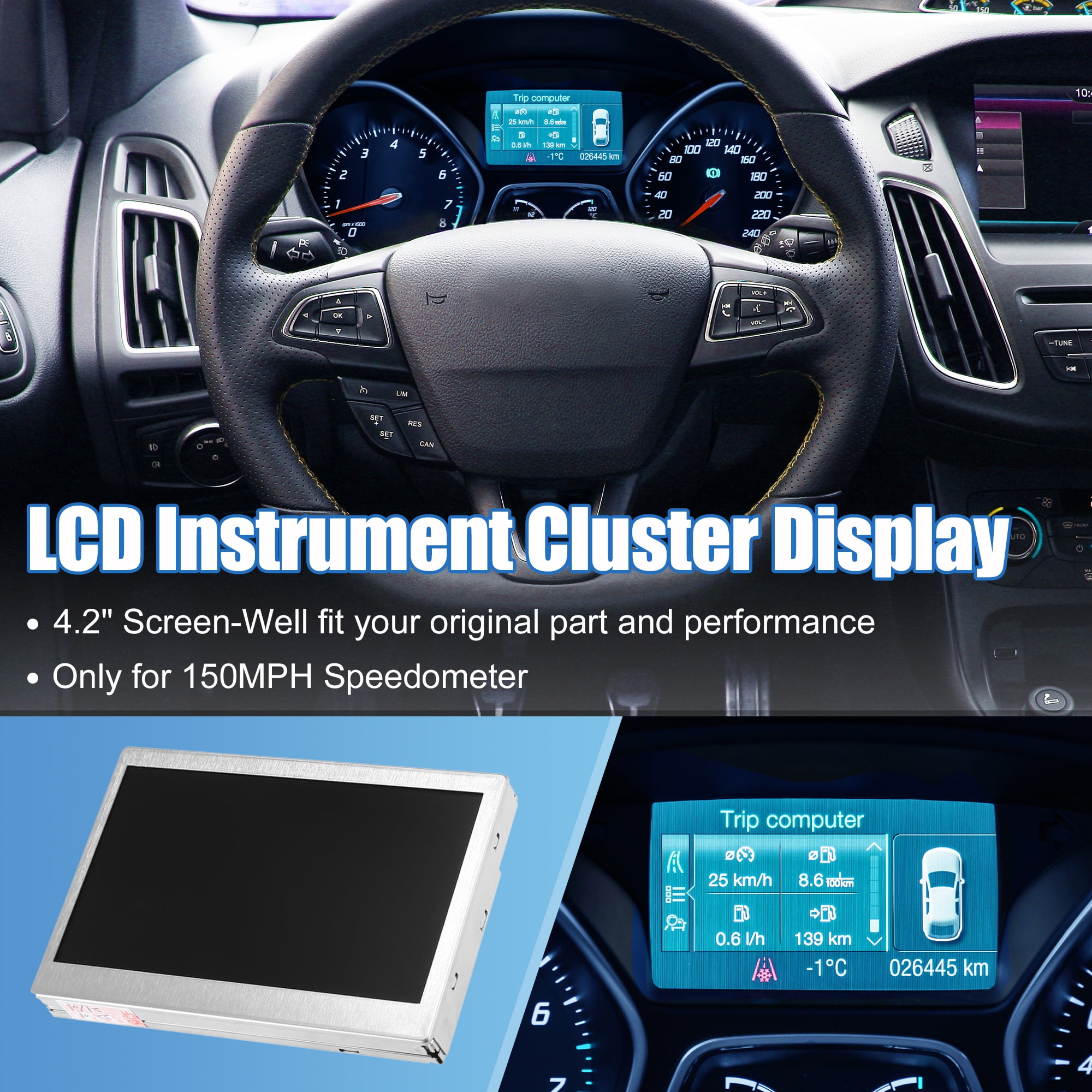 Unique Bargains For Ford LCD Display Color Screen 150MPH Speedometer LQ042T5DZ11