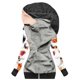 thumbnail image 1 of Moda mujer Casual impreso manga larga con capucha prendas de vestir Patchwork suelta camiseta otoño blusa Tops Pompotops qwe16118, 1 of 6