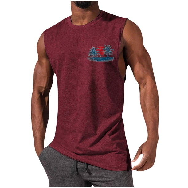Pullover de Moda Casual para Hombres Cuello Redondo sin Mangas Suelto Primavera Y Verano