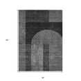 thumbnail image 3 of HomeRoots 582704 3 x 5 ft. Geometric Washable Indoor & Outdoor Rectangle Area Rug, Charcoal, Gray & Silver, 3 of 5
