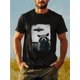 thumbnail image 2 of Men's Cotton Short Sleeve T-Shirt with Raccoon & UFO Graphic Print - Breathable Round Neck Casual Top for Outdoor Hiking, Gym & Summer Wear - Machine Washable Novelty Tee, 2 of 7