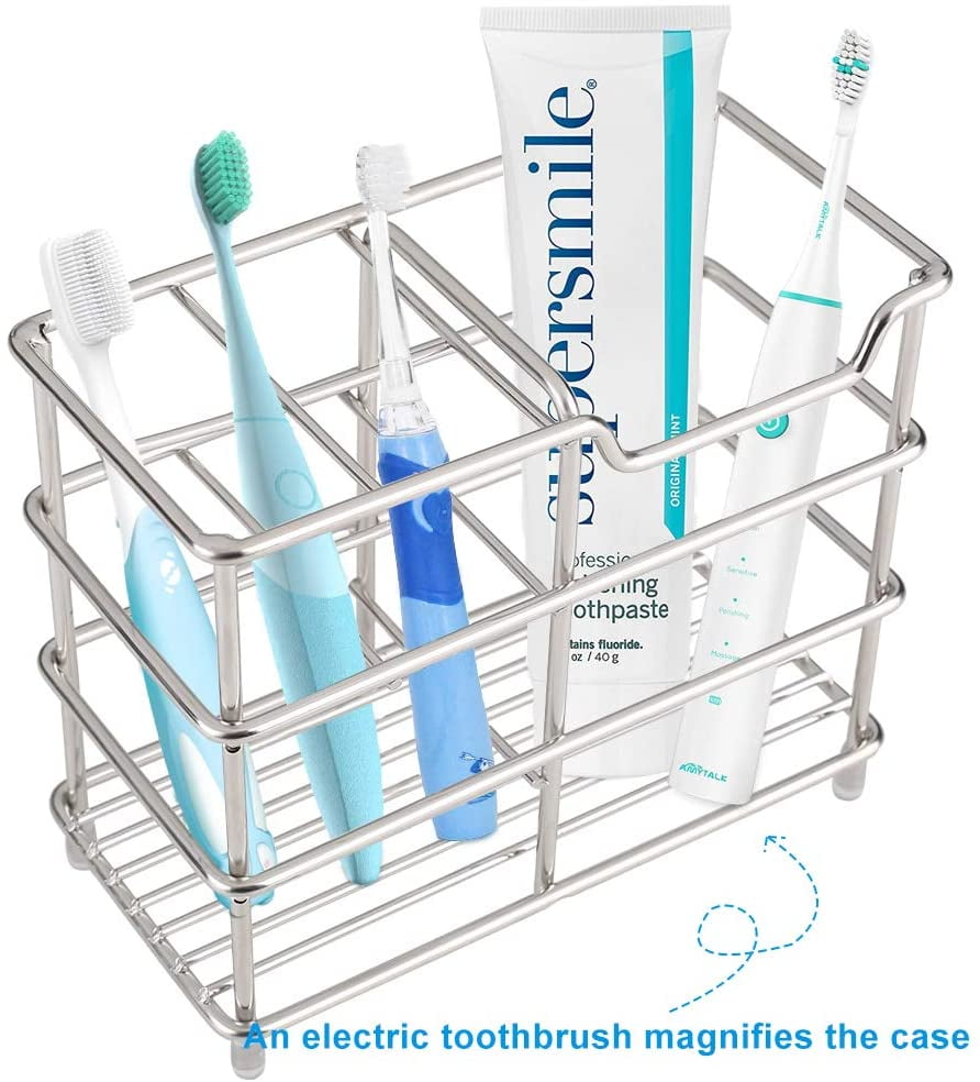 Premium Bathroom Toothbrush Holder 5 Slots Stainless Steel Bathroom