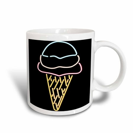Pictures Ice Cream Cones - 3dRose Neon-like Ice Cream Cone, Ceramic Mug, 11-ounce