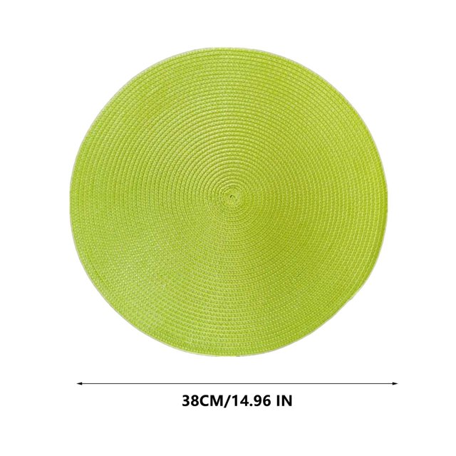 SLYNSHome Napperons Ronds, Napperons Lavables Résistants à la Chaleur et aux Taches, Napperons Tissés Antidérapants pour Protection de Table de Restaurant Napperons de Table - Vert Pâle