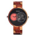 thumbnail image 1 of Reloj de madera BOBO BIRD con movimiento de cuarzo y pantalla de 2 zonas horarias, 1 of 8