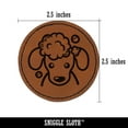 thumbnail image 2 of Dog Wash Bubble Bath 2.5" Faux Leather Round Engraved Iron-On Patch - Brown, 2 of 6