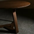 thumbnail image 2 of Cascais 48' Round Table with Japandi Base, Solid Wood with a Brown Oak Finish, 2 of 10