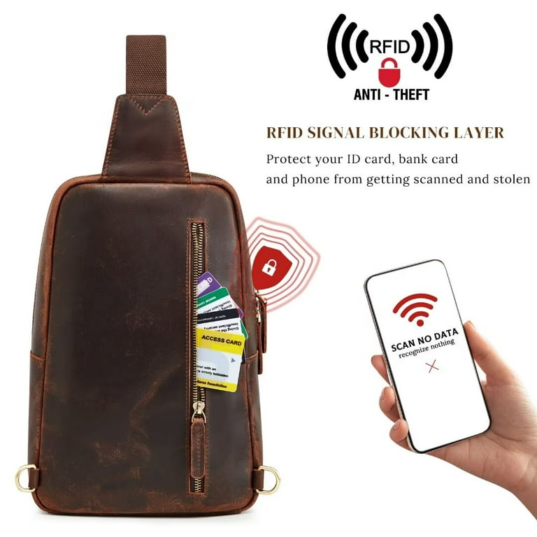 anti theft womens leather sling backpack rfid SYTRAH Crossbody Bags for Women, Travel Purse Beige crossbody bag Sling Bag Small Black Leather