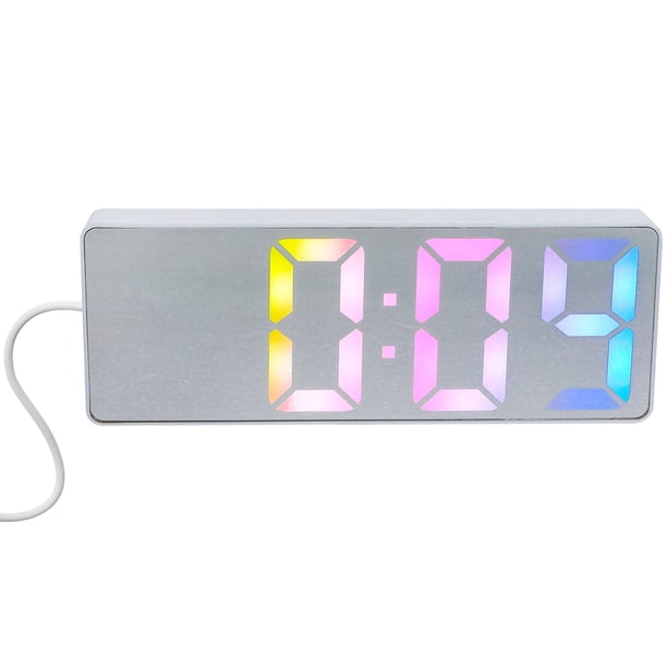 ColoMX Reloj de alarma creativo Grandes números de alarma despertador despertador de despertador LED reloj LED