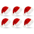thumbnail image 1 of Taykoo 6pcs Santa Claus Hat for Adult Kids - Red Plush Velvet Thicken Party New Year's Eve Holiday Supplies, 1 of 8