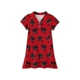 thumbnail image 5 of CCRFTGI Polo Dress for Kids Girls Size 10-12 School Uniform Casual Bow Print Pleated Flare Skater Polo Dresses Back To School Summer Button-Down Collar Picque Polo Dress Red 12-13 Years, 5 of 5