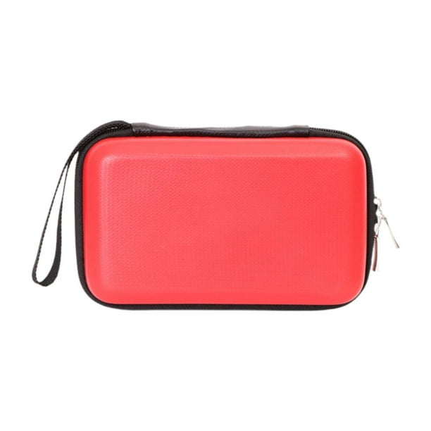 Estuche para auriculares, bolsa de almacenamiento de cables para auriculares, estuche rígido universal impermeable para Rojo