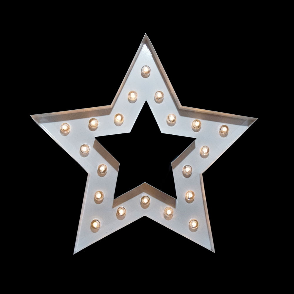 Fantado Marquee Light Star Shape Led Metal Sign White Battery Fantado Marquee Light Star Shape Led Metal Sign White Battery Operated By Paperlantern Com