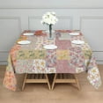 thumbnail image 3 of Pioneer Flower Floral Print Pattern Square Tablecloth,Waterproof Square Table Cover,Wipeable Spillproof Washable Table Cover for Home Kitchen Party Decor 60"x60"(152x152cm), 3 of 6