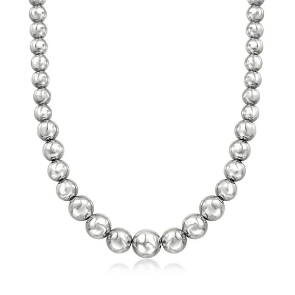 Ross-Simons Italian 10-16mm Sterling Silver Graduated Bead Necklace, Women's, Adult