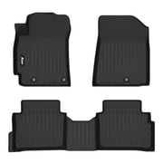 Ikon Motorsports 3D Molded TPE Floor Mats Compatible with 2019-2024 Kia Forte All Models Black All Weather Waterproof Anti-Slip Floor Liners, Front 2nd Row Interior Accessories 3PCS
