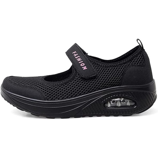 Xishao Zapatos para Caminar Mary Jane Transpirables para Mujer,Zapatillas Informales Ligeras para Mujer Negro 27.0 cm Negro 27.0 cm Xishao ropa