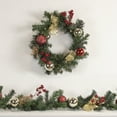 thumbnail image 2 of Northlight Pre-Lit Decorated Burgundy and Gold Pine Artificial Christmas Wreath, 16-Inch, Warm White, 2 of 2
