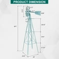 thumbnail image 3 of 8FT Weather Resistant Windmill, Outdoor Garden Metal Windmills Weather Vane for Yard Lawn, Blue, 3 of 7