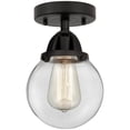 thumbnail image 4 of Innovations Lighting  Nouveau 2 Beacon - 1 Light 6" Semi-Flush Mount Clear/Matte Black, 4 of 5