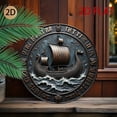 thumbnail image 4 of HELLOYOUNG Vintage Viking Ship 3D Metal Wall Art Nordic Rustic Nautical Decor Aluminum Norse Mythology Indoor for Home Office Cafe, 4 of 9