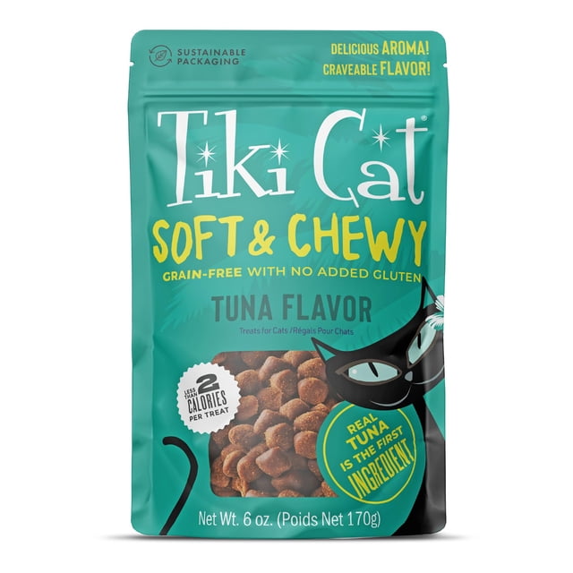 Premios para Gatos TIKI PETS Suaves y Masticables Sabor Atún 170g (Paquete de 1)