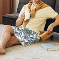 thumbnail image 6 of Rocae Flowers and Butterflies for Men's Soft Sleep Pajama Shorts, Waistband and Pockets, 6 of 9