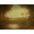 thumbnail image 2 of Alexander Helwig Wyant 14x11 Black Ornate Wood Framed Double Matted Museum Art Print Titled: View from the Woods (1891), 2 of 5