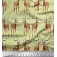 thumbnail image 1 of Soimoi Rayon Crepe Fabric Deer Animal Printed Craft Fabric by The Yard 46 Inch Wide, 1 of 3