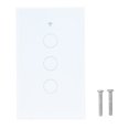 thumbnail image 1 of Interruptor táctil inteligente de 3 vías con control remoto, tipo americano, para Tuya Zigbee, 100-240 V, blanco, 1 of 14