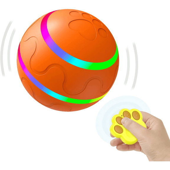 Interactive Dog Toys Ball, Active Wicked Dog Ball with Remote ~, Automatic Rolling Bouncing Dog Ball with Light, for Puppy/Small/Medium Dogs, USB Rechargeable, Fun and Engaging Gift